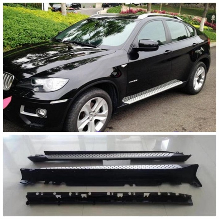 자동차 사이드 스텝 고품질 알루미늄 합금 러닝 보드 바 페달 BMW X6 E71 2008 2009 2010 2011 2012 2013 2014 적합