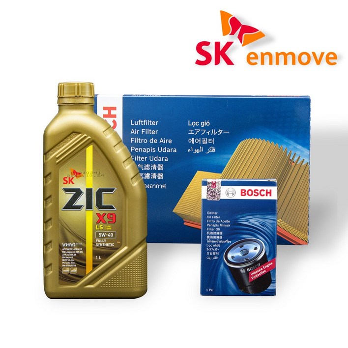 올뉴K5 / 더뉴K5 2세대 2.0 CVVL 엔진오일 세트 지크 X9 LS 5W40 5L 보쉬 필터 A 2658 O 1182, 5L, 1세트