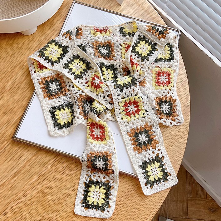 모티브 조끼 뷔스티에 뜨개 새로운 니트 꽃 목도리 어깨 스카프와 여성
