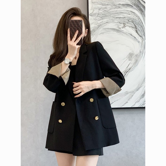 COSYEVNO 여성 정장 코트 봄 가을 빅사이즈 루즈핏 패션 캐주얼 긴팔 자켓 lyjxzwt1