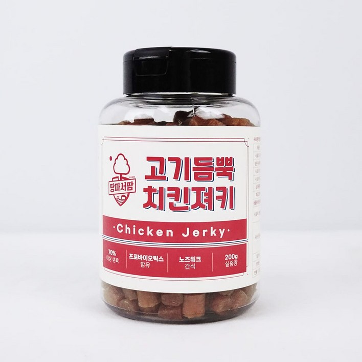 [유통기한 임박할인 24.7.10 까지] 땅파서팜 고기듬뿍 강아지 간식 져키 모음, 1kg, 200g