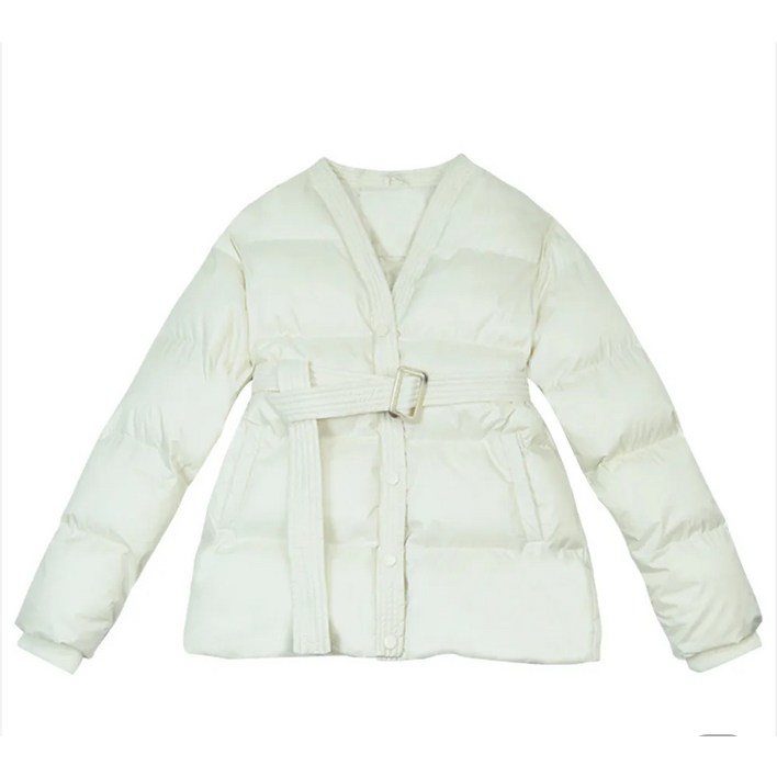 허리 조임 패딩 패딩 여겨울 디자인 느낌 야상 홍콩풍 작은 키