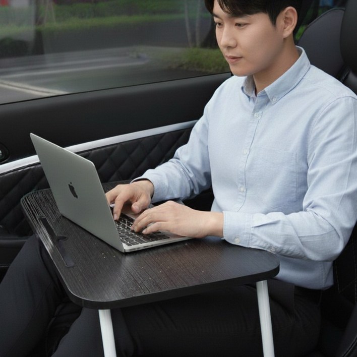 차량용 접이식 테이블 데르시 식탁 노트북 테이블 폴딩 캠핑 식사용  차박  컵홀더 미니 식판