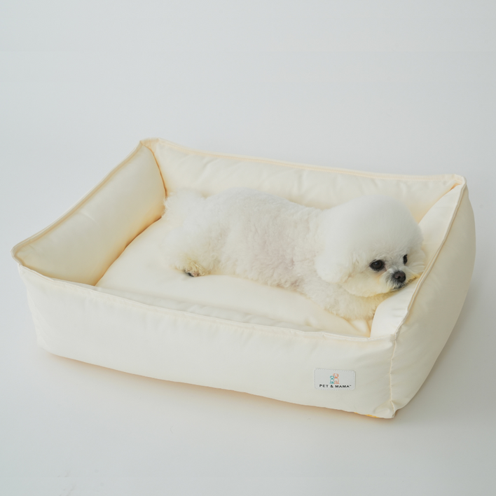 홀릭하임 강아지 겨울 포근한 털 안붙는 커버분리형 방수 방석 P02, 1개, 라이트옐로우