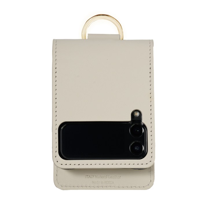 비유어산타갤럭시 Z플립3 케이스 이태리 천연 가죽 카드 링 힌지보호 지플립3