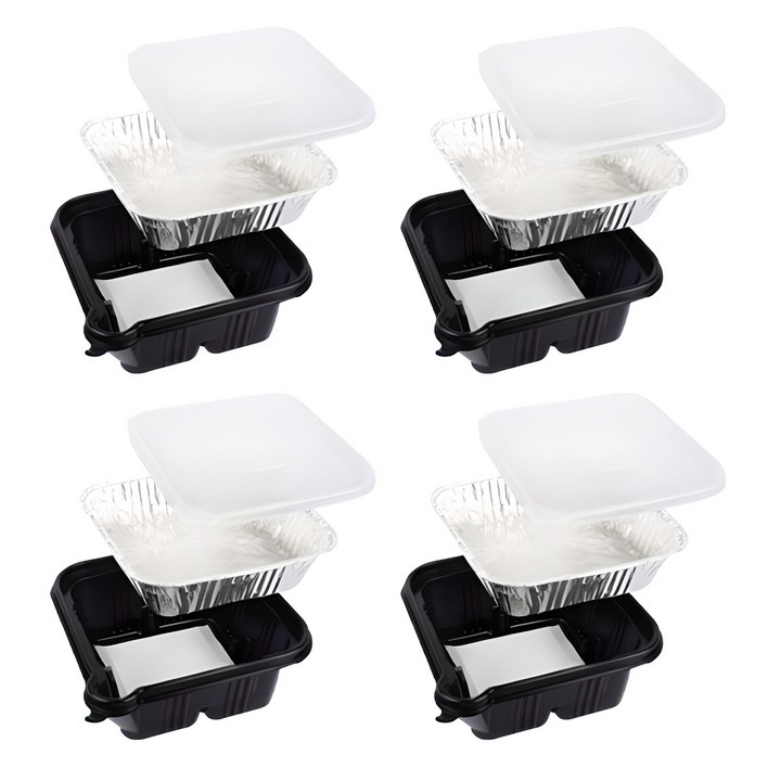 핫쿡볼 발열 도시락 알루미늄 용기 내통 4p  외통 2p  뚜껑 2p  발열제 4p