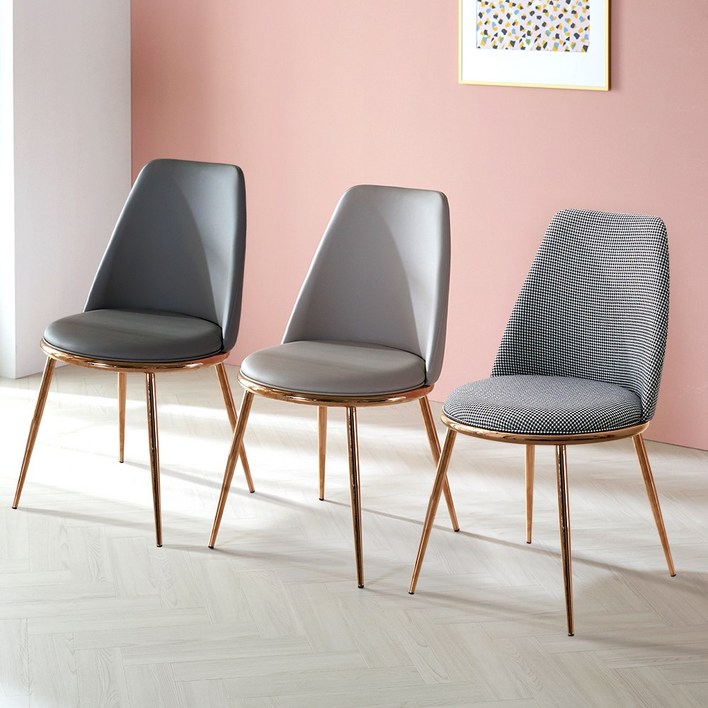 골드원체어 식탁 식당 카페 업소용 로즈골드 인테리어 상담 주방 의자, 하운드, 1개