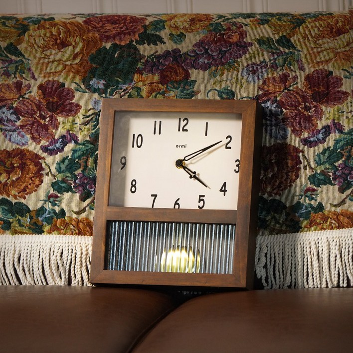 오르미 레트로 모어클락 우드 무소음 벽시계 추시계 괘종시계, ORMMC월넛