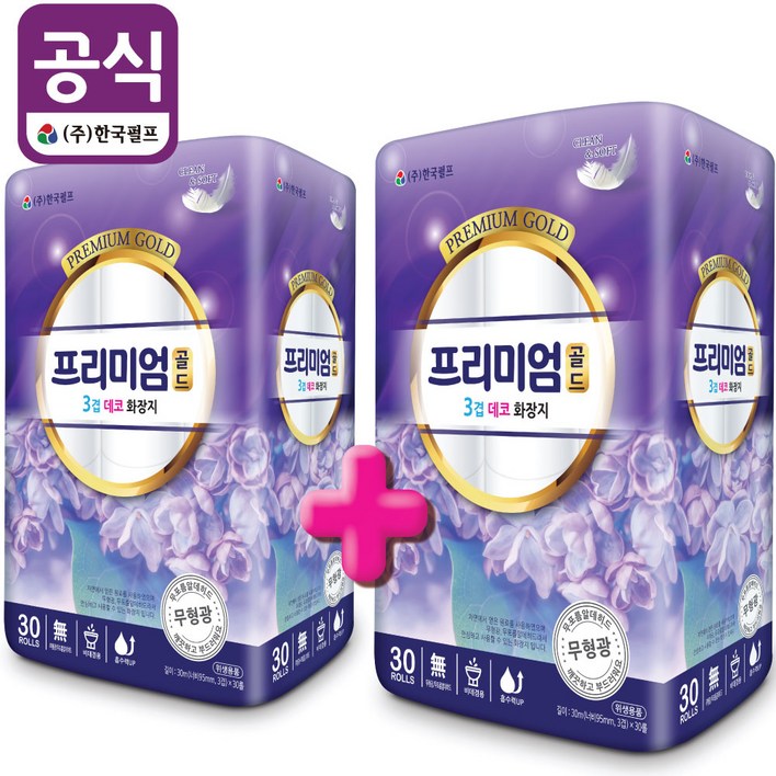 프리미엄골드 3겹테코 화장지, 30개입, 2개
