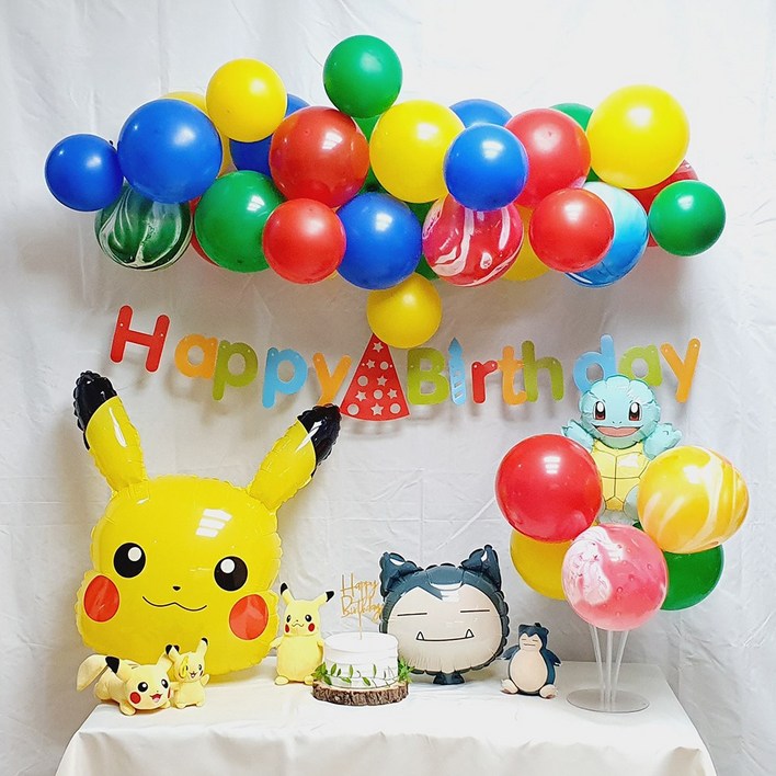 포켓몬 피카츄 생일풍선 파티용품 세트