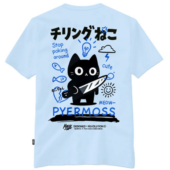 간쓰리 치링네꼬 국내생산 디자이너 반팔티