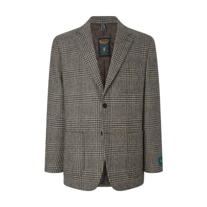 헤지스 25FW 매기 트위드 브라운 트위드 헤링본 울 자켓 HZJA5D406I3