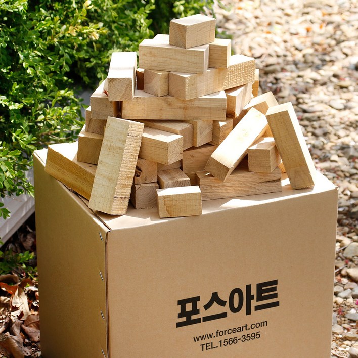 포스캠프 참나무 큐브장작 캠핑장작 불멍 미니화로 화목난로 바베큐장작