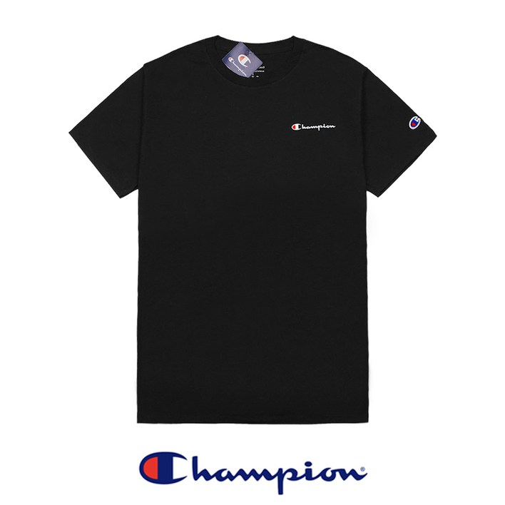 USA 정품 Champion 챔피온 남성 여성 반팔 티셔츠 클래식 그래픽 GT23 블랙