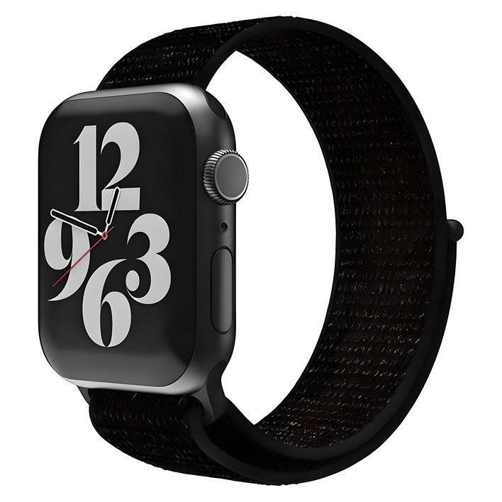 신지모루 애플워치 호환 경량 스포츠 스트랩 밴드, 블랙, 1개