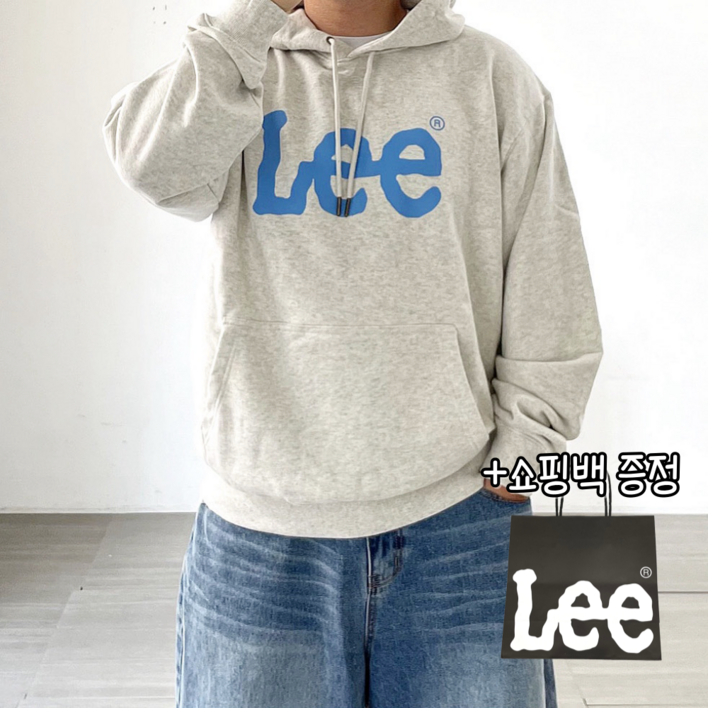 당일출고정품 LEE 리 빅 트위치 로고 후드티 오트밀  쇼핑백