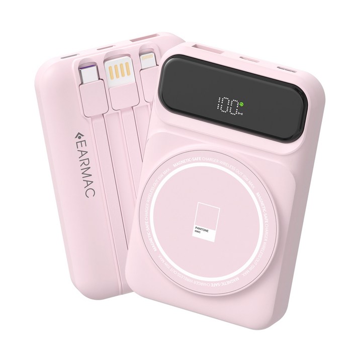 팬톤 맥세이프 10000mAh 22.5W PD고속충전 빌트인케이블 보조배터리 PTPB-09