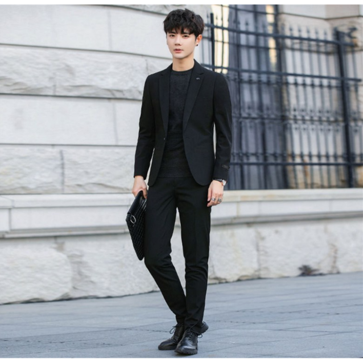 휠렉스 남성 캐주얼 사계절 원버튼 정장 수트세트 Y33