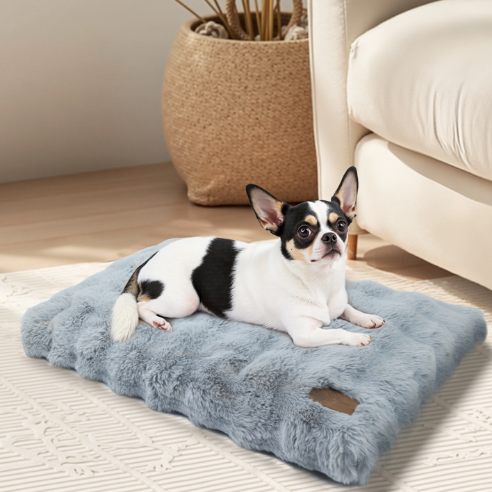BingoPaw 강아지 쿠션 폭신 방석 하우스개모차 방석 구름촉감 사각벙석 M4XL 와플방석 커버분리 방수안감 탈부착 세탁, 그레이, 그레이GY, 1개
