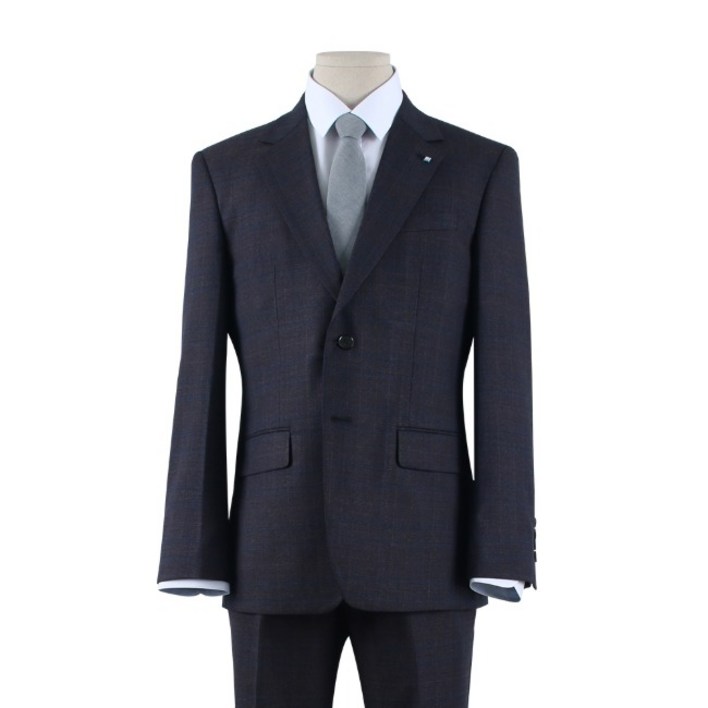 사계절 울 브라운네이비 체크 패턴 정장세트 TSU315058