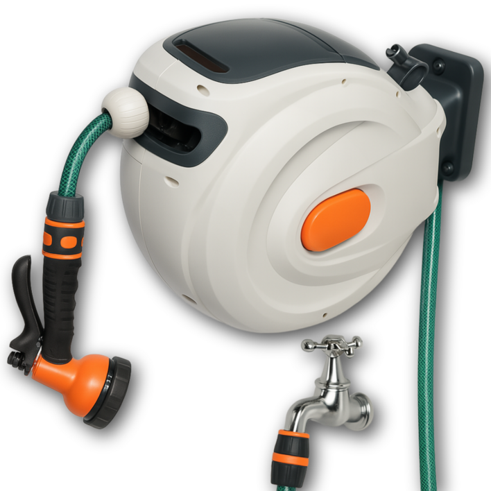 미우뮤 자동 릴호스 벽걸이형 워터릴 세차 청소 물호스, A10, 1개