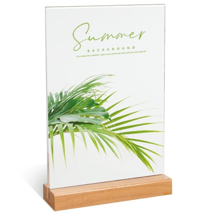 마벨인홈 투명 아크릴 액자 우드원목 스탠드형