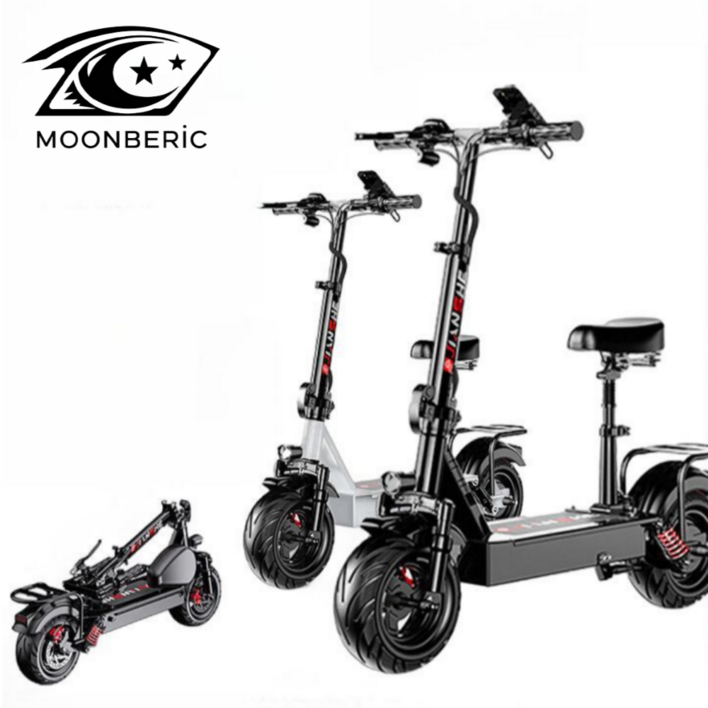 문버릭 접이식 성인 좌식 바퀴큰 전동킥보드 안장 대리기사 휴대용 가성비 10인치, 화이트