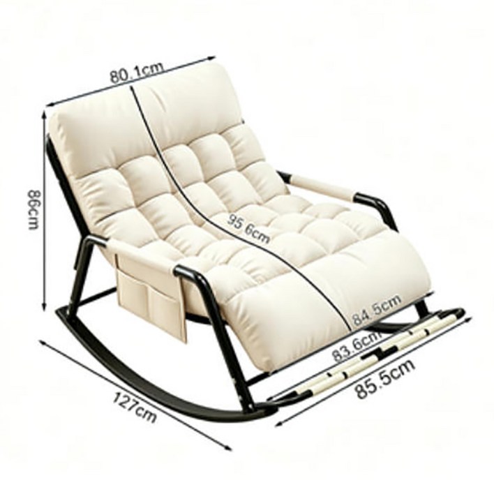 Lovfir 푹신하고편안한 흔들의자 1인용 스윙체어 다기능 편한거실의자, 1개, 화이트2인용폭85cm