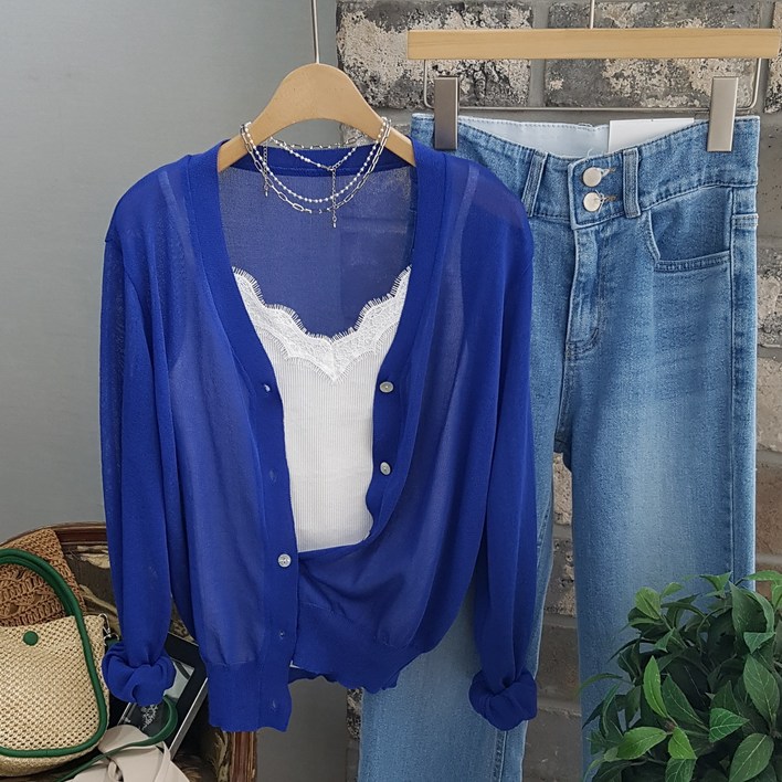 상상그이상 여성용 국내제작 린넨 브이넥 가디건 여름 시원한 비비드컬러 긴팔니트 루즈핏 썸머 캐주얼 오피스룩