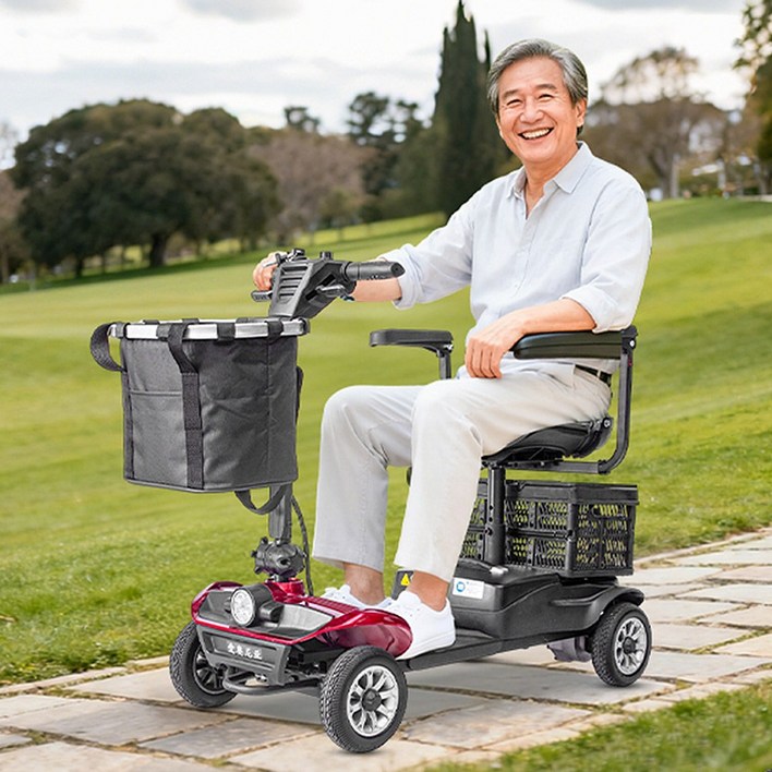 한무테크 접이식 노인 전동차 사륜 전동 스쿠터 휠체어 경량