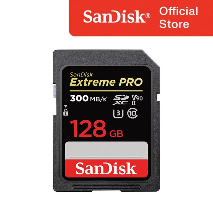 샌디스크코리아 공식인증정품 Extreme Pro2 익스트림 프로2 SD메모리카드 UHS-2 V90 SDSDXDK 128GB, 128GB, 1개