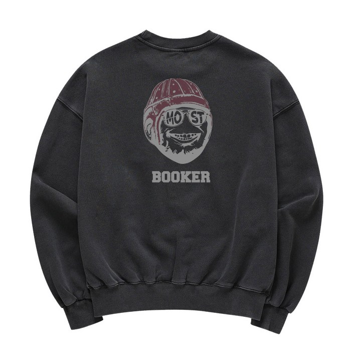 남녀공용 맨투맨 오버핏 피그먼트 BOOKER 남자 남성 긴팔 남녀공용 맨투맨 오버핏 피그먼트 BOOKER 남자 남성 긴팔