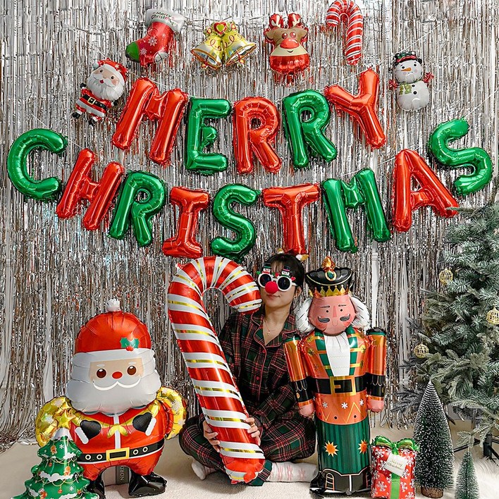 파티몬 크리스마스 풍선 가랜드 홈 파티 장식