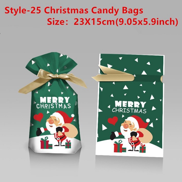 홈파티 파티장식 5/10Pcs 2022 Santa Gift Bag Candy Elk Crisp Drawstring Christmas Decorations for Home New