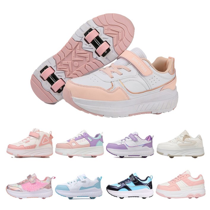 PHTEER 롤러슈즈 바퀴달린운동화 탈부착 롤러스케이트  4륜 F05