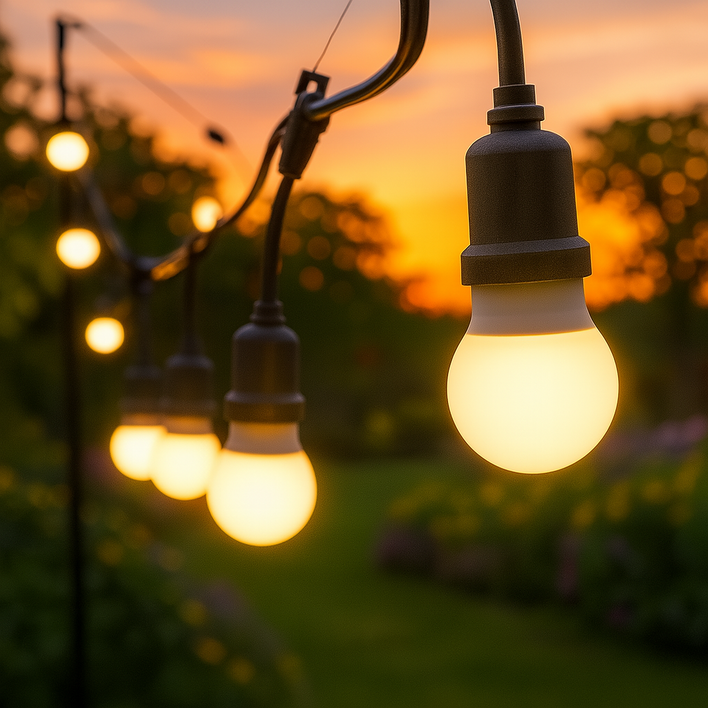 야외용 LED 방수 파티라이트 오징어등 소켓전구 세트, 10세트, 8w 전구색