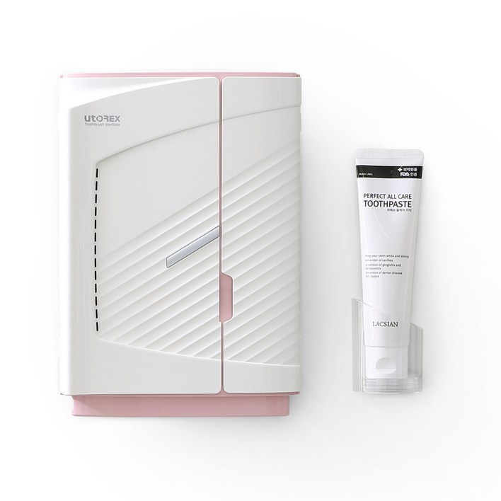 유토렉스 프라임 스마트 AI 칫솔 살균기 UVC 자동 순환 칫솔 전체 살균 히팅 건조기 UTC81UV, 핑크