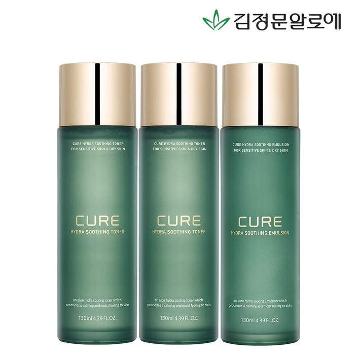 [김정문알로에] 큐어 수딩 토너 2개+에멀젼 1개