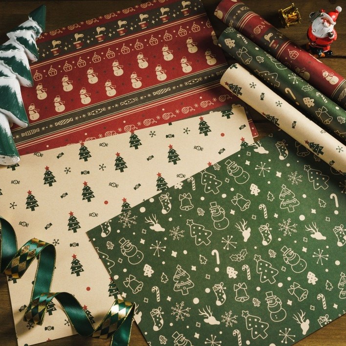 아크배라 크리스마스 포장지 선물 포장 3종