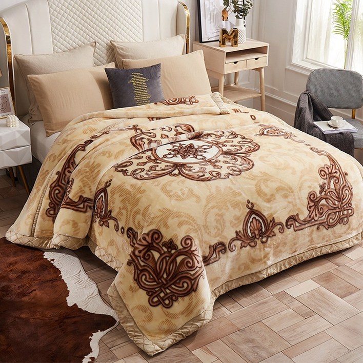 LareinaT 옛날 할머니 담요 두꺼운 밍크 담요 감성 레트로 극세사 무거운 중력 담요