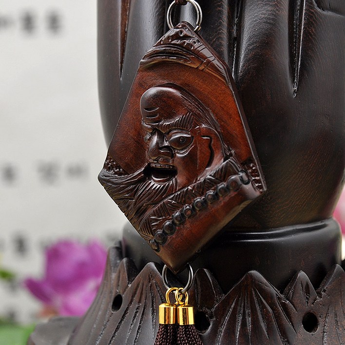 만자몰 달마 조각 차걸이 자동차 룸미러 안전운전, 1개