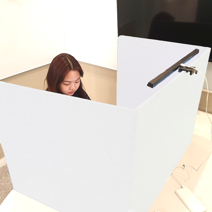 방음 흡음 초경량 독서 칸막이 집중력 향상 독서실 책상 비대면 파티션, 화이트(800x600x600(h)