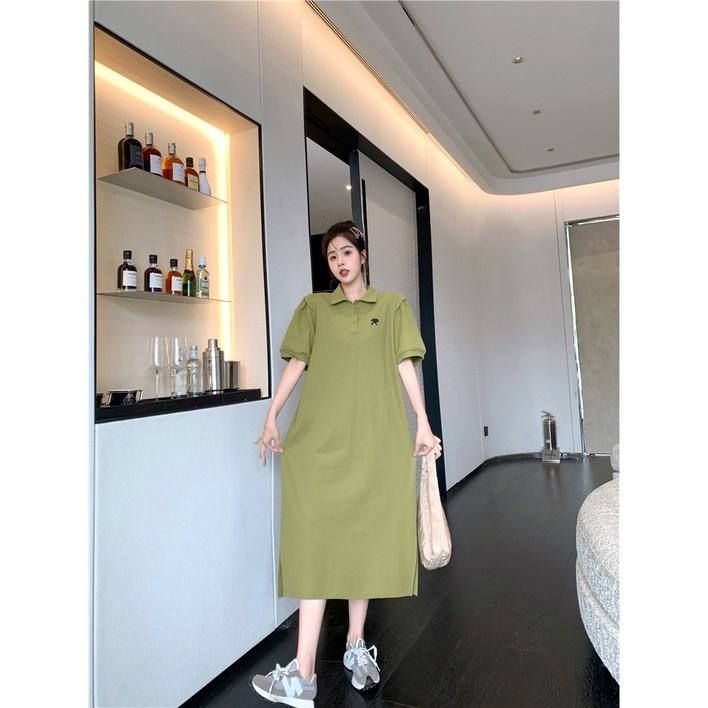 여성 데일리 오버핏 원피스 핑크 빅사이즈 롱 치마CC00112