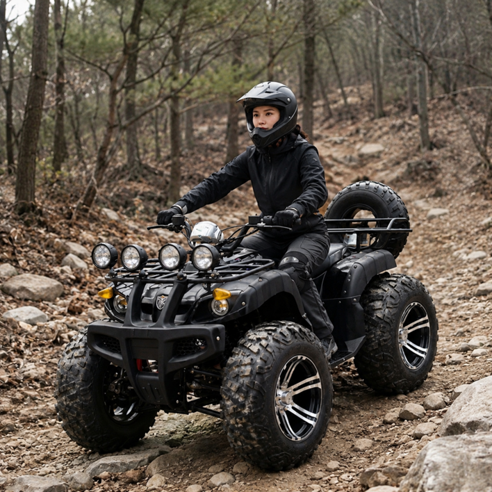 토크닉 농업용 ATV 사륜 오토바이 4륜 산악용 농사용 바이크, 레드, 150CC 시그니처