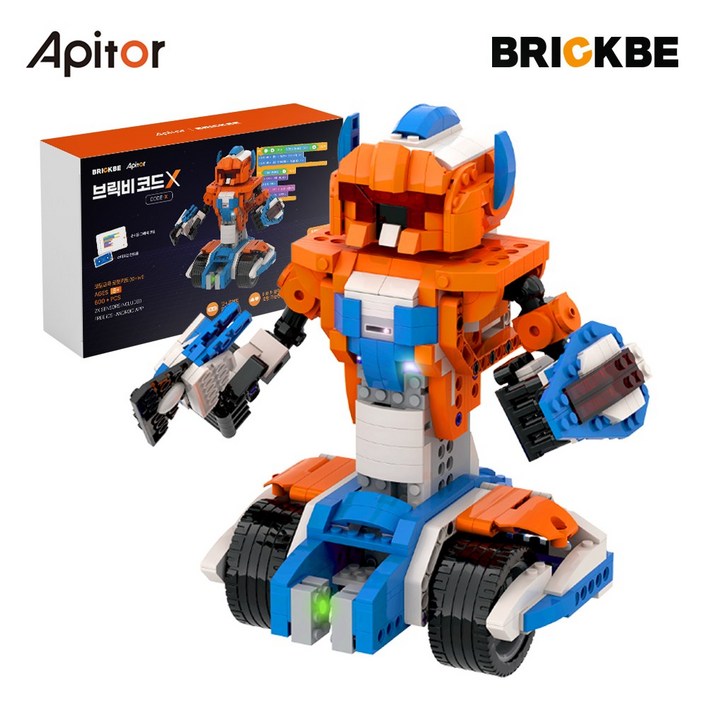 아피토 코딩로봇 브릭비 AP로봇X 크리스마스 선물 초등학생 장난감 생일선물 레고호환 코딩교육, 1개