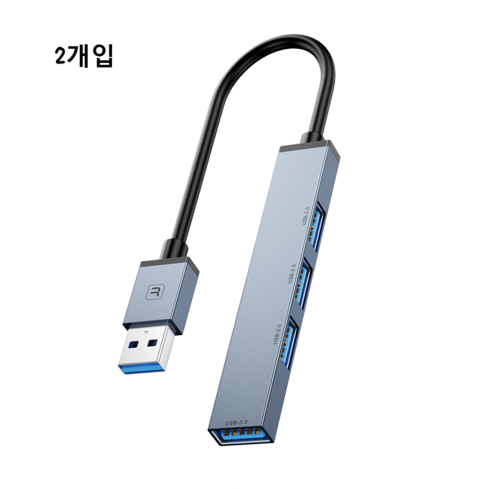 Toocki 4포트 USB3.0 맥북 삼성 멀티포트 허브 TQHUB05, 푸른 색, 1개