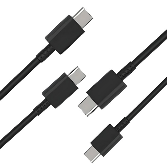 11 삼성 정품 C to C 초고속 충전케이블 PD 60W 갤럭시 스마트폰 데이터통신, 1.8m, 블랙, 2개