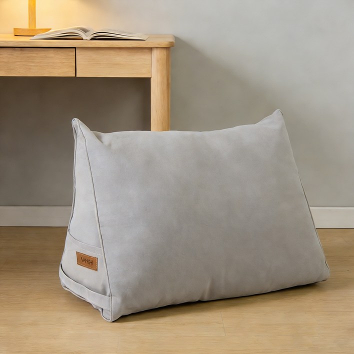 WHH 편안하고 부드러운 캔버스 삼각 등받이 쿠션 손잡이 포함