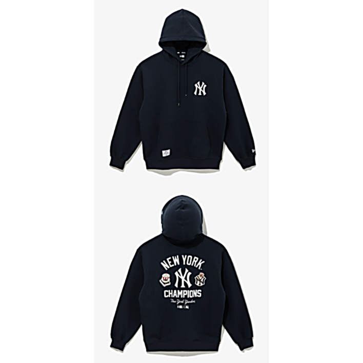 뉴에라 후드티 MLB 뉴욕 양키스 패치드 후드 다크 네이비 14742030