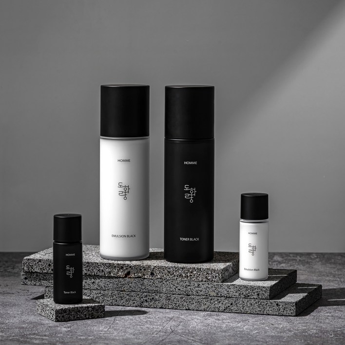 도화랑 옴므 블랙 2종 올인원 세트 스킨145ml로션145m여행용 미니어처 한국콜마 기술제휴